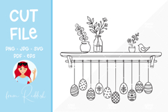 Easter SVG Line Art Cut File Product Image 1