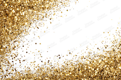 Scattered Gold Glitter Border - Overlay Design Template Product Image 1