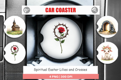 Easter Lilies Crosses Car Coaster Product Image 1