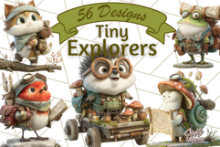 56 Tiny Explorers Clipart PNG, Animal Adventure PNG Product Image 1