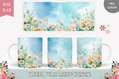 Spring Mug Template, Watercolor Flowers Mug Sublimation Product Image 1