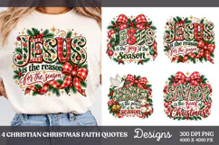 4 Christian Christmas Shirt Designs, 4 Nativity Faith Quote Product Image 1