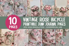 Vintage Rose Bicycle Junk Journal Pages Product Image 1