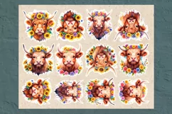 Highland Cow. Print & Cut Stickers PNG Product Image 2