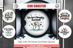 Ugly Cute Christmas Car Coaster Product Image 1