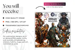 Mystic Dreamweaver Clipart, celestial mystics, fantasy PNG Product Image 2