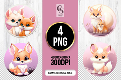 Cute Fennec Fox Clipart Sublimation PNG Product Image 1