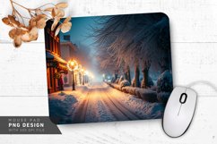 Snowy Forest with Glowing Moonlight Mouse Pad PNG Product Image 1