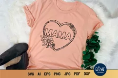 Heart SVG Mama | Mothers Day SVG | Floral Heart SVG Product Image 1