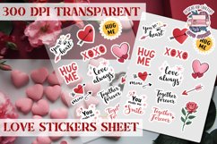 Love sticker Hearts Stickers Sheet St. Valentine&#039;s Heart PNG Product Image 1