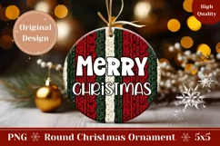 Merry Christmas Ornament, Knitted Winter Ornament Template Product Image 1