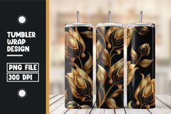 Golden and black 3d tulip flower Tumbler Product Image 1