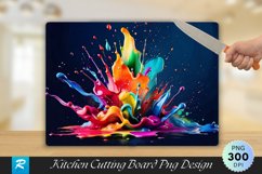 Colorful Abstract Paint Cutting Board Sublimation Design Product Image 1