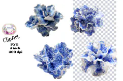 Blue Toile, Ephemera, PNG, Clipart, Junk Journal, flowers Product Image 1
