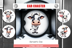 Car Coaster Sarcastic Cow Product Image 1