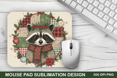 Christmas Raccoon Mouse Pad Sublimation - Christmas Design Product Image 1