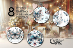 Delicate Butterfly | watercolor Round earring design Product Image 1
