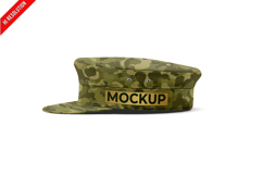 Military Cadet Cap Side View Product Image 1