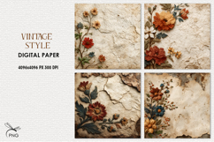 Vintage style digital paper, background clipart Product Image 1