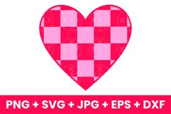 Retro Checkered Heart, Trendy Retro Heart SVG Product Image 1