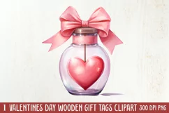 Sweet Valentine Clipart, Watercolor Valentines Day Product Image 1