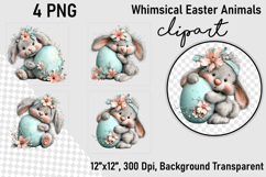 Whimsical Easter Animals Clipart Product Image 1
