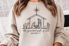 Greatest Gift of All Nativity PNG, Matthew 2:11 Christian Ch Product Image 1
