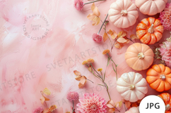 Pink Pumpkins Autumn Mockup JPG Product Image 1