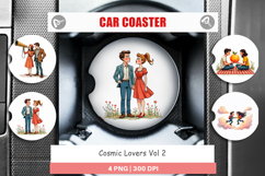 Cosmic Lovers Romance Car Coaster Product Image 1