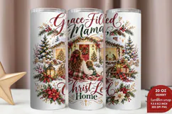 Blessed Mama Christmas 20oz Tumbler Wrap, Christian Mom Chri Product Image 2