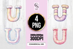 Watercolor Letter U Alphabet Clipart Sublimation PNG Product Image 1