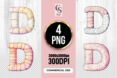 Watercolor Letter D Alphabet Clipart Sublimation PNG Product Image 1