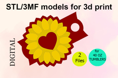 Sunflower, 40 OZ Tumbler, STL/3MF files for 3D Printing Product Image 1