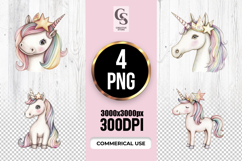 Cute Princess Unicorn Star Clipart Sublimation PNG Product Image 1