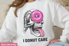 I donut care PNG, Funny Skeleton Sublimation PNG Product Image 2