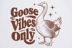 Vintage Funny Sarcastic Animal Goose Vibes Only PNG Product Image 1