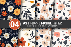 Soft Floral Digital Paper Product Image 1