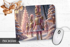 Festive Nutcracker Soldiers in Winter Wonderland Mouse Pad Product Image 1