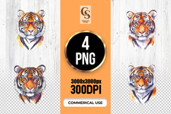 Tiger With Glasses Clipart Sublimation PNG Product Image 1