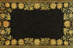 Vintage Gold Floral Frame - Ornate Black Background Design Product Image 1
