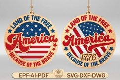 Land of the free because of the brave ornament Svg Product Image 1