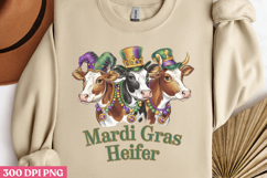 Mardi Gras Heifer PNG, Mardi Gras Sublimation PNG Product Image 2