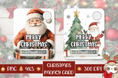 Watercolor Santa Claus Money Card, Christmas Gift Cards Product Image 1
