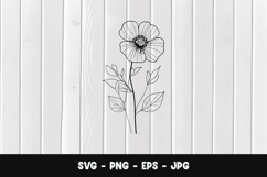 Single Poppy SVG PNG Product Image 1