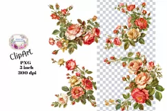 Flowers, Junk Journal, PNG, Clipart, Ephemera, Botanical Product Image 1