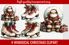 4 Whimsical Christmas Clipart | Cute Holiday PNG Set Product Image 1