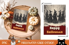 Vintage Halloween Greeting Card, Halloween Witches Wall Art Product Image 1