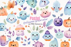 Pastel Halloween Watercolor 68 Cliparts Ai Generated Art Product Image 1