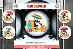 Car Coaster Summer Penguin Product Image 1