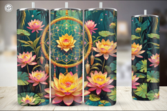 Lotus Dream CatcherTumbler Sublimation, 20 oz PNG Product Image 2